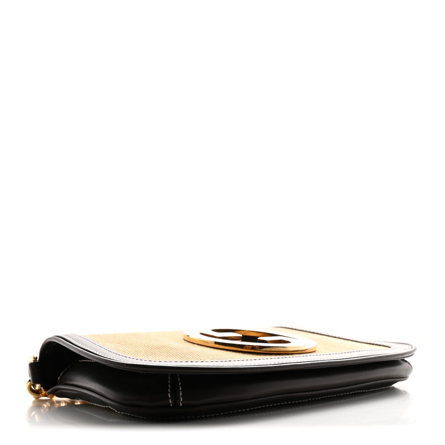 Gucci Canvas Dollar Calfskin Blondie Chain Shoulder Flap Bag Brown
