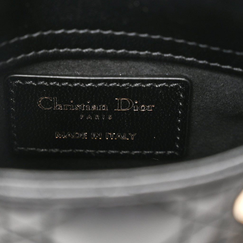 Christian Dior Lambskin Cannage Micro Lady Dior Black