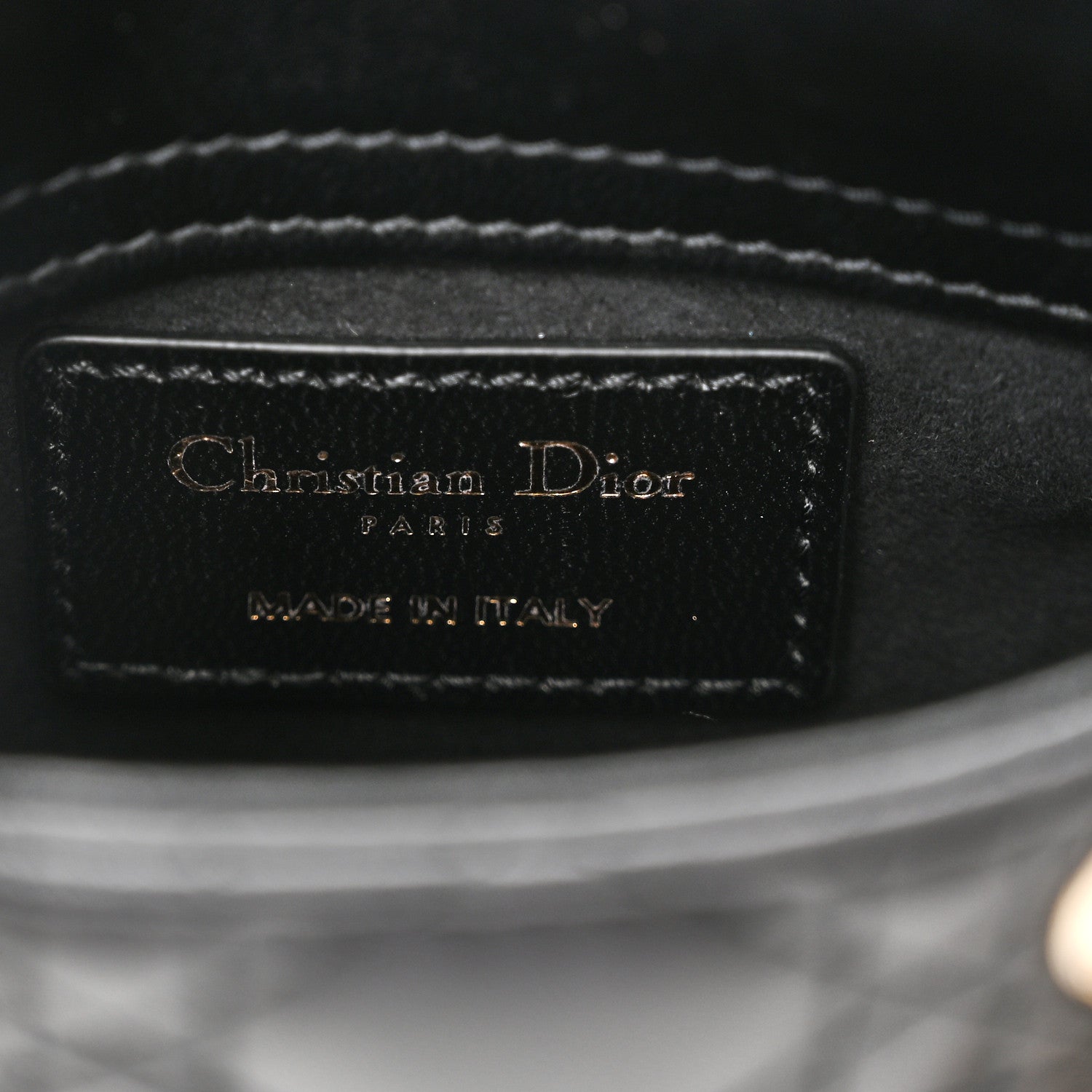 Christian Dior Lambskin Cannage Micro Lady Dior Black