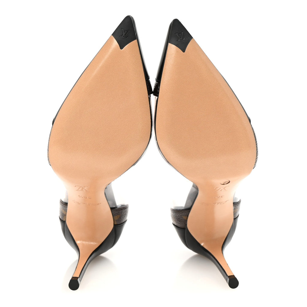 Louis Vuitton Monogram PVC Call Back Pumps 36.5 Black