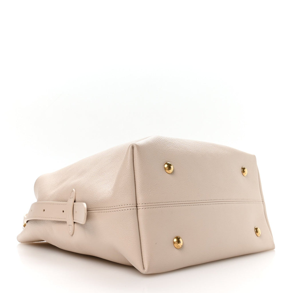 Louis Vuitton Grained Calfskin Low Key Hobo MM Limestone