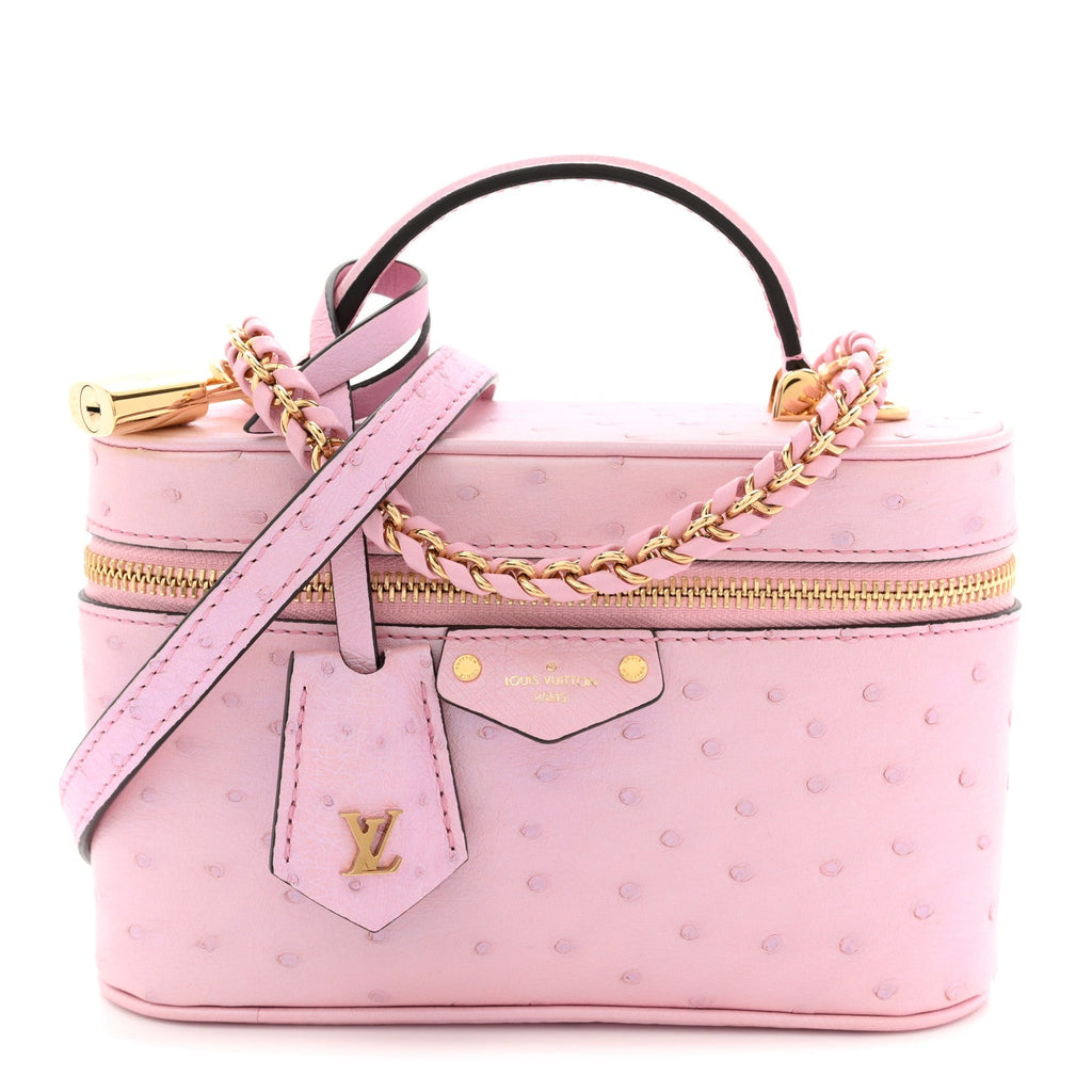 Louis Vuitton Ostrich Vanity Chain Pouch Pink