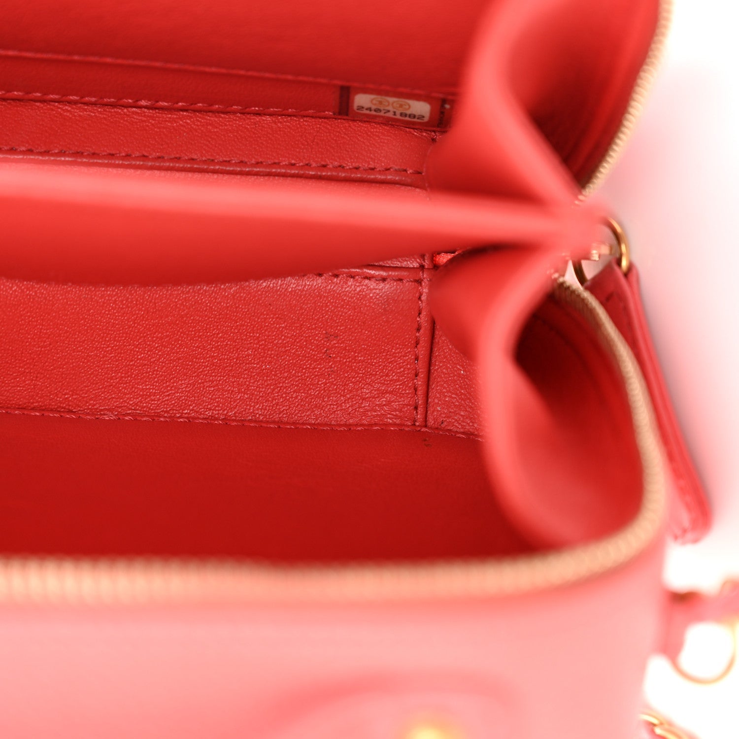 Chanel Caviar Quilted Small CC Filigree Vanity Case Coral