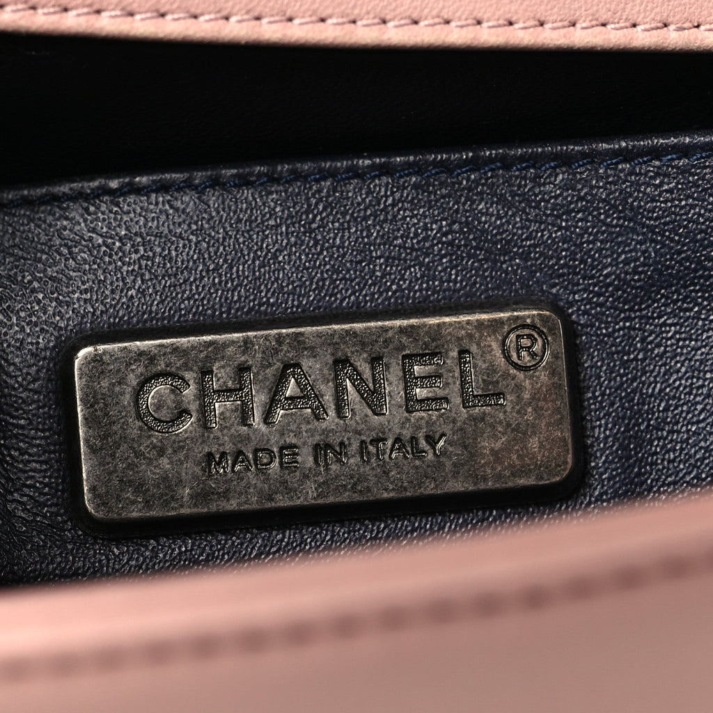 Chanel Fur Calfskin Small Boy Flap Pink
