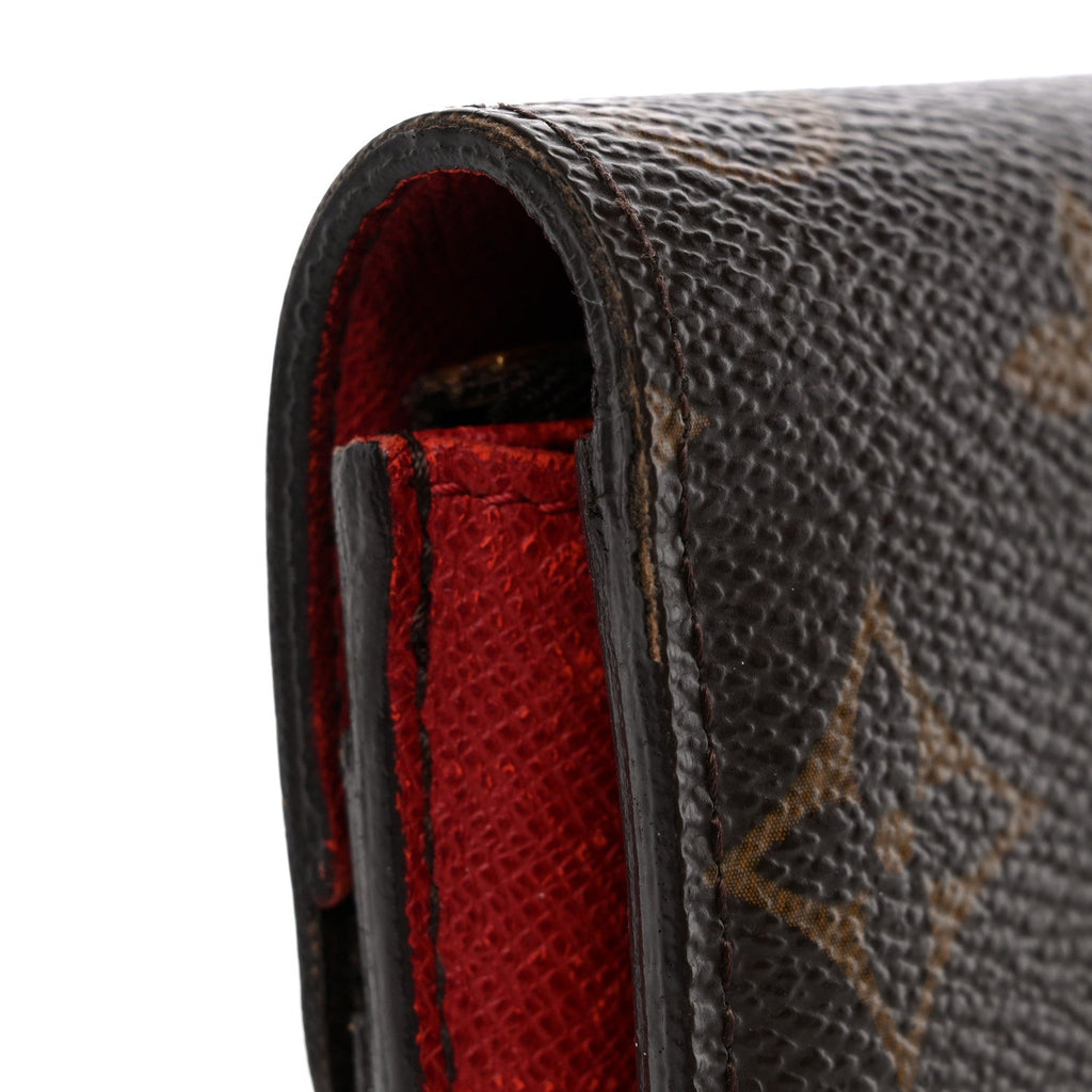 Louis Vuitton Monogram Emilie Wallet Red