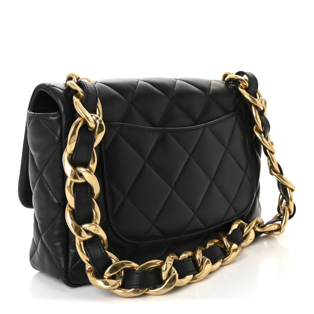 Chanel Lambskin Quilted Large CC Funky Town Flap Black