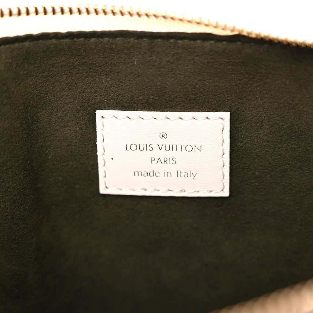 Louis Vuitton Lambskin Embossed Monogram Coussin PM Beige Cream