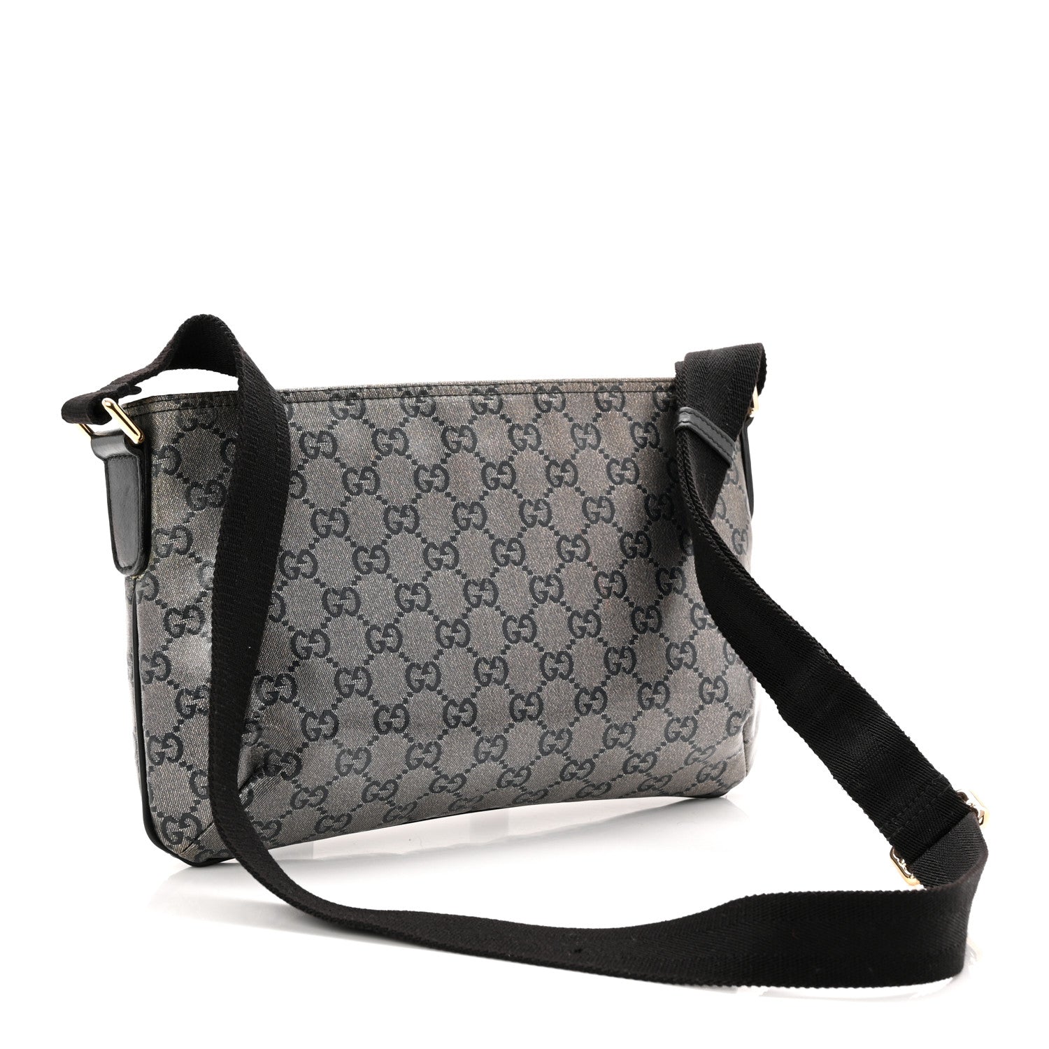Gucci Crystal Monogram Small Flat Messenger Crossbody Navy