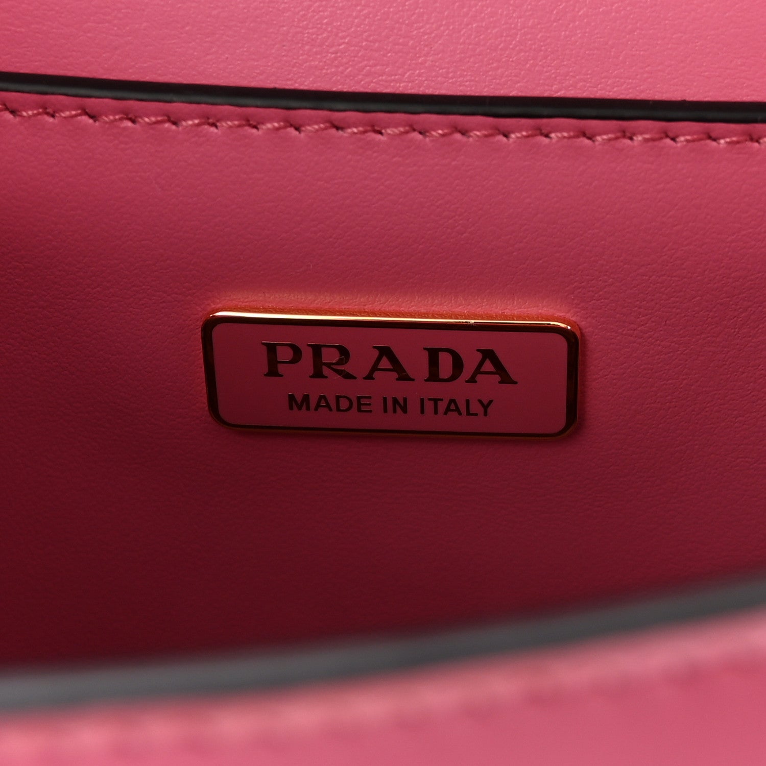 Prada Box Calfskin Triangle Embleme Flap Shoulder Bag Begonia