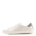 Gucci Calfskin Interlocking G Perforated Mens Ace Sneakers 8 White Grey Sky