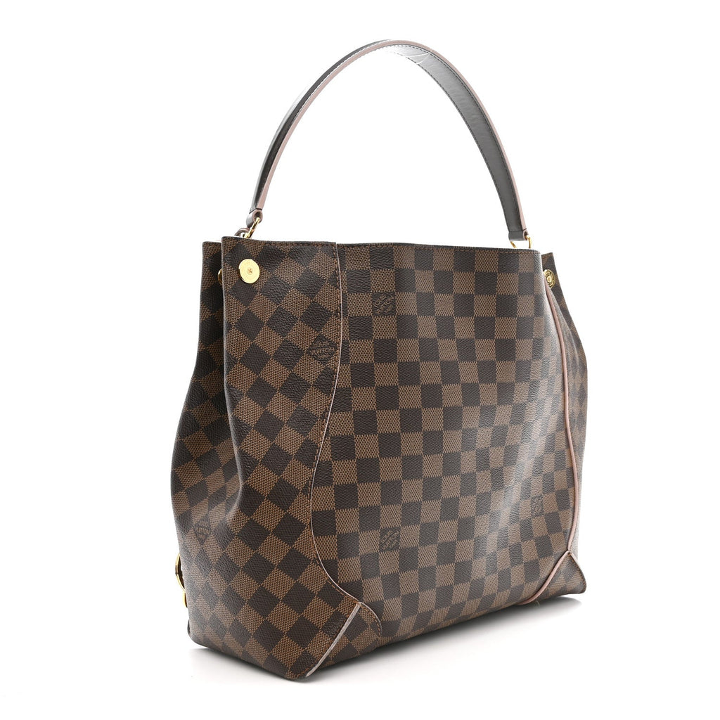 Louis Vuitton Damier Ebene Caissa Hobo Rose Ballerine