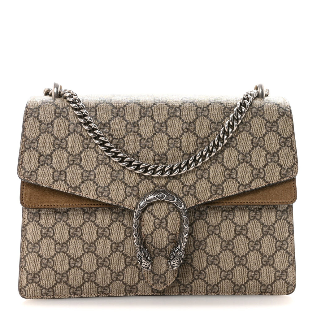 Gucci GG Supreme Monogram Medium Dionysus Shoulder Bag Taupe