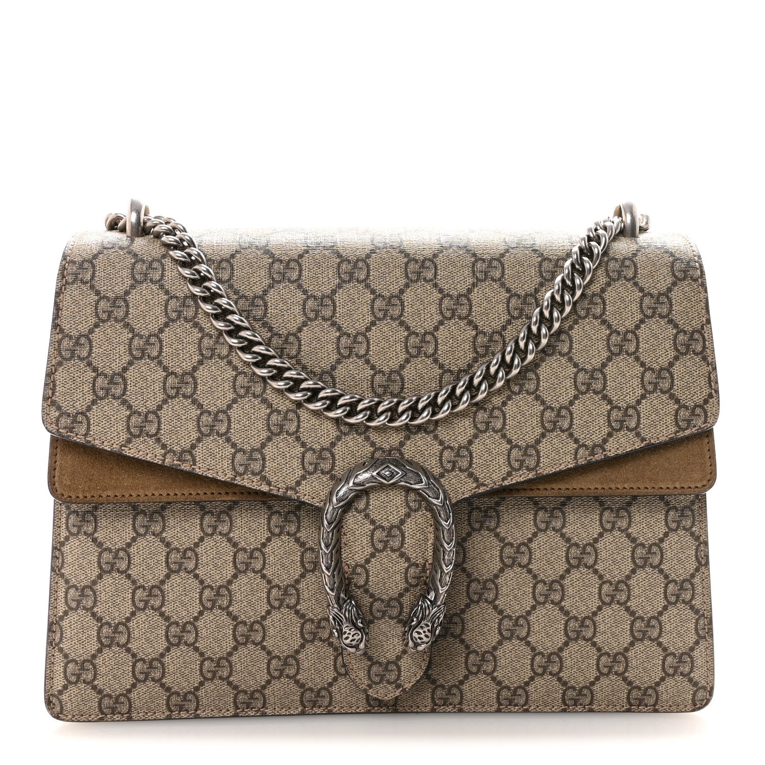 Gucci GG Supreme Monogram Medium Dionysus Shoulder Bag Taupe