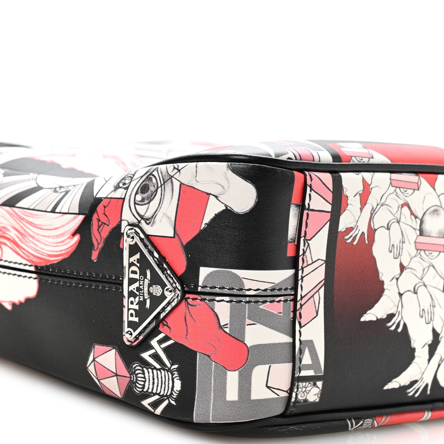 Prada X JAMES JEAN Vitello DNA Flat Messenger Bag Black
