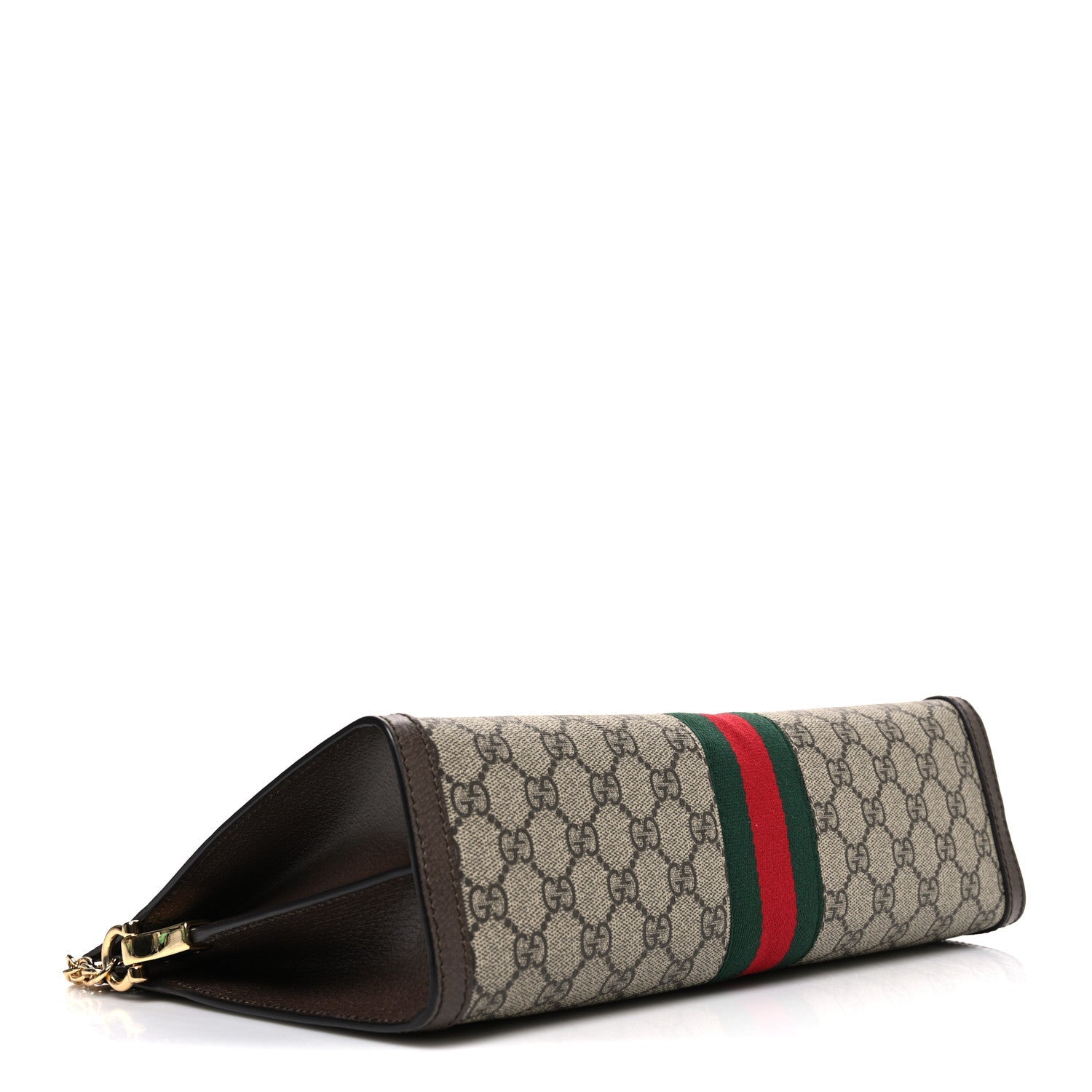 Gucci GG Supreme Monogram Web Medium Ophidia Chain Shoulder Bag Brown