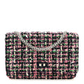Chanel Tweed Quilted Reissue Wallet On Chain WOC Pink Multicolor