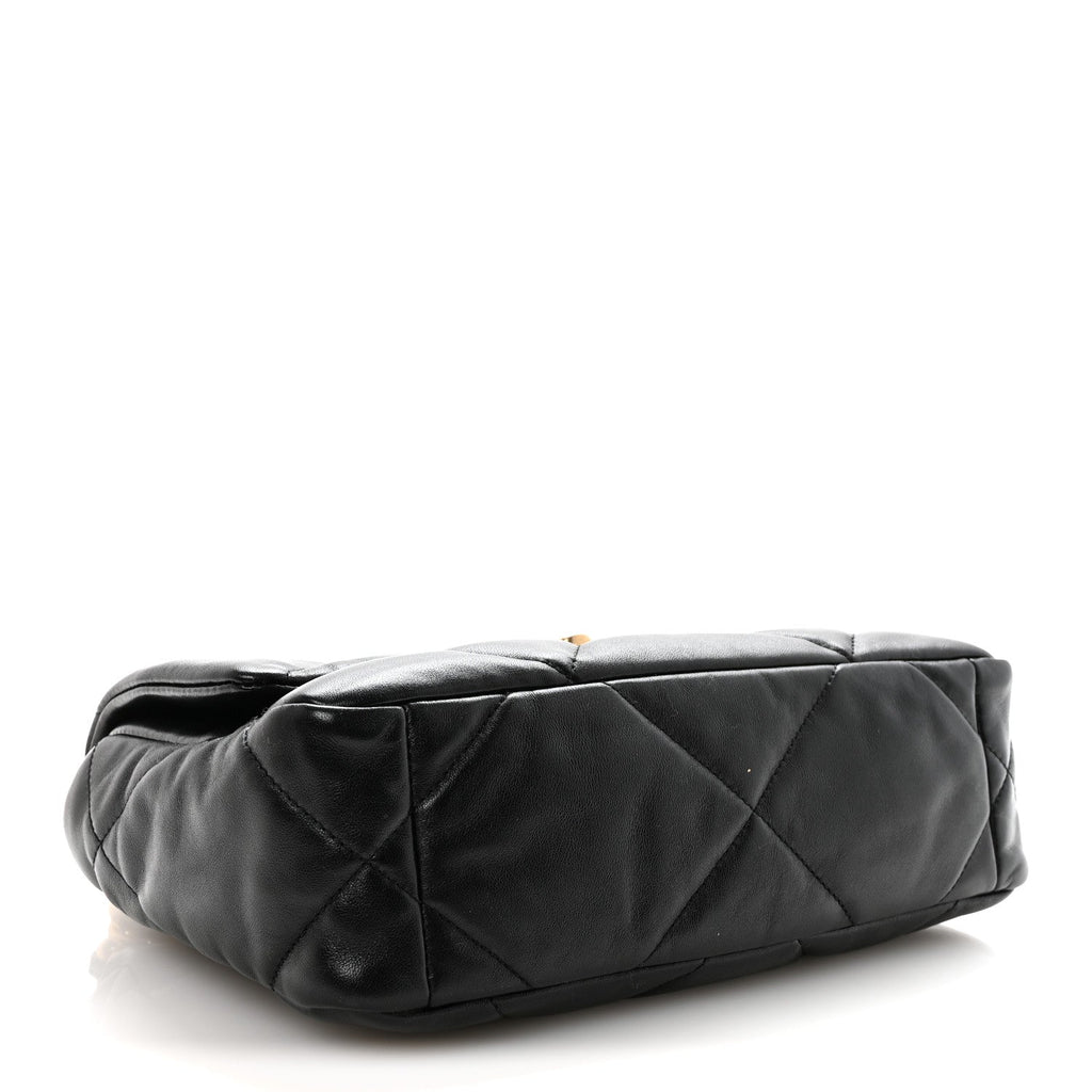 Chanel Goatskin Quilted Medium Chanel 19 Flap Black