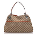 Pre-Loved Gucci Brown Beige Canvas Fabric GG Eclipse Tote Bag Italy