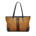 GUCCI Medium Raffia Ophidia Tote Bag