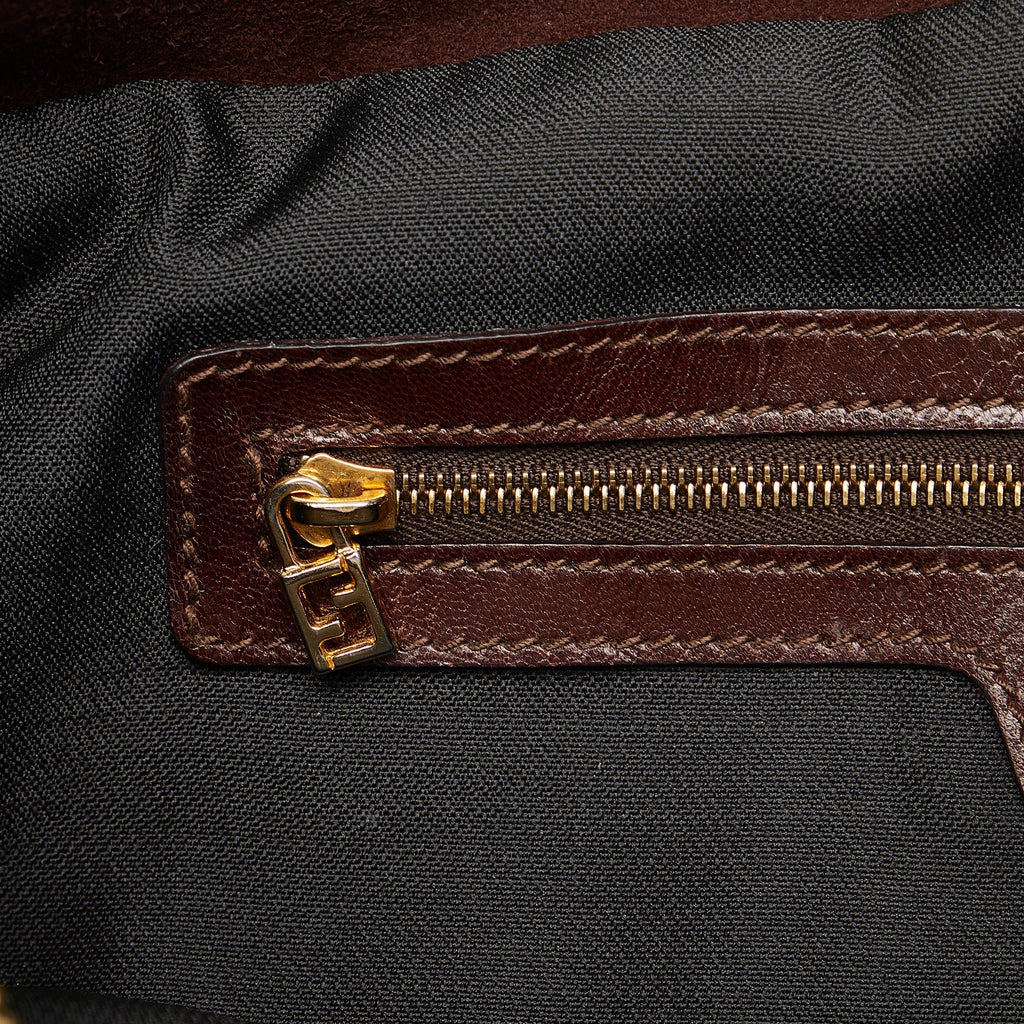 FENDI FF Suede Shoulder Bag