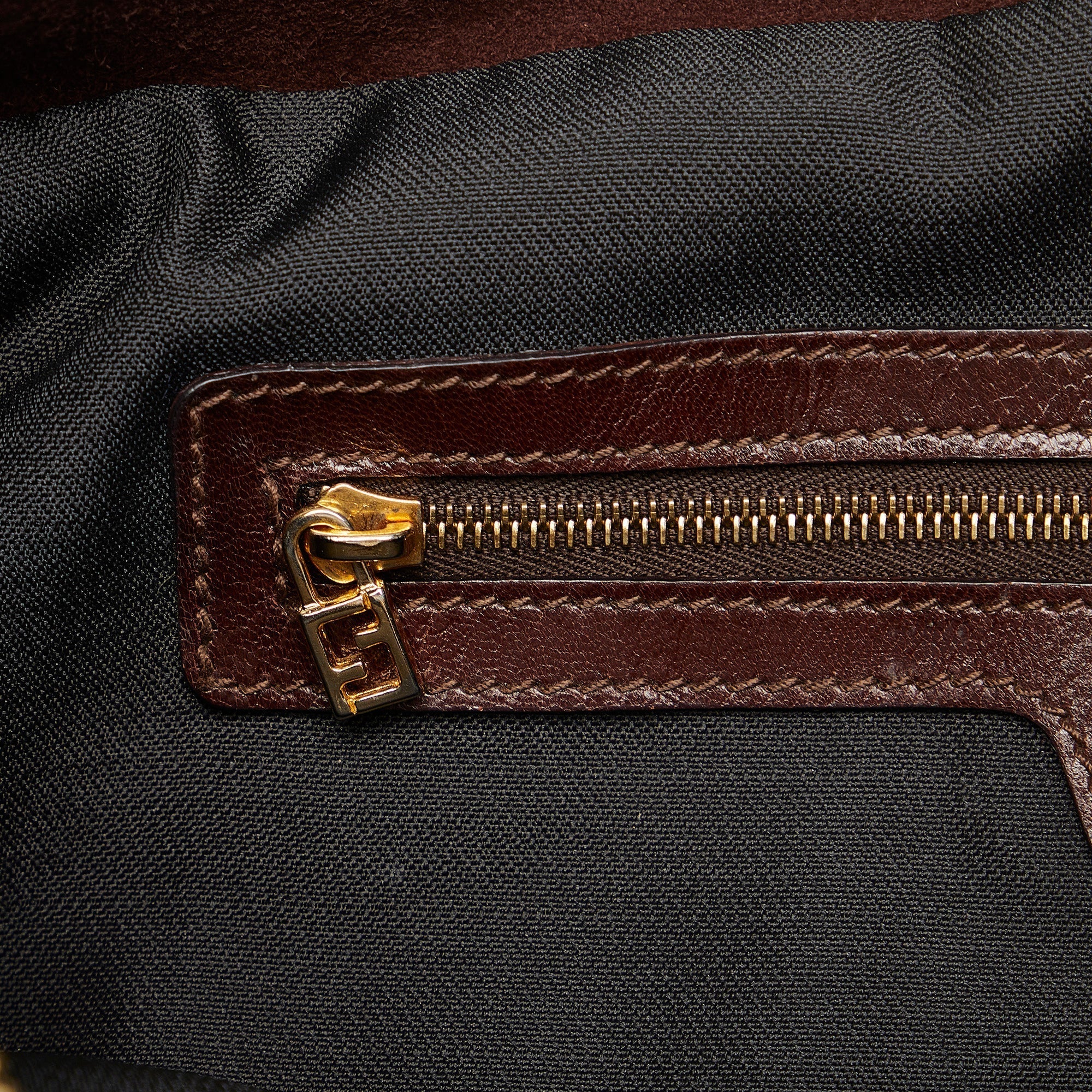 FENDI FF Suede Shoulder Bag