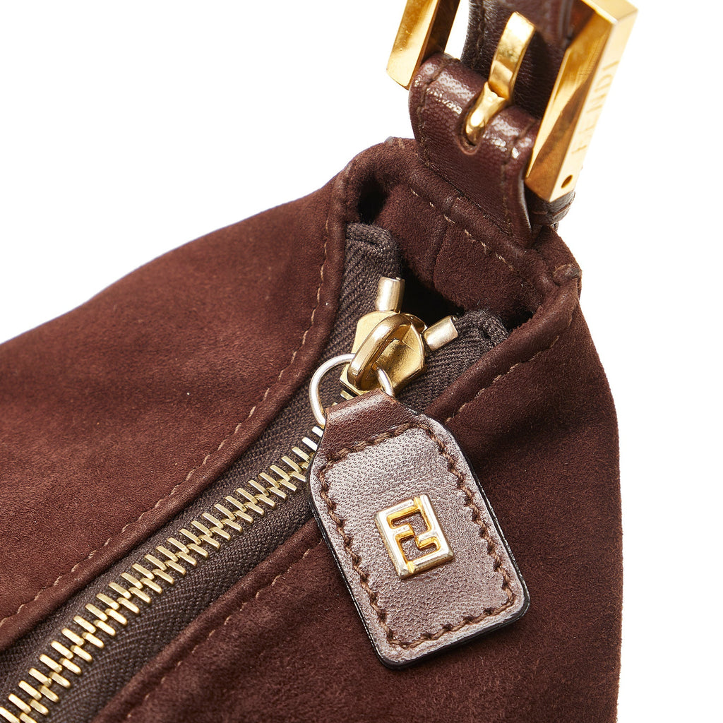 FENDI FF Suede Shoulder Bag