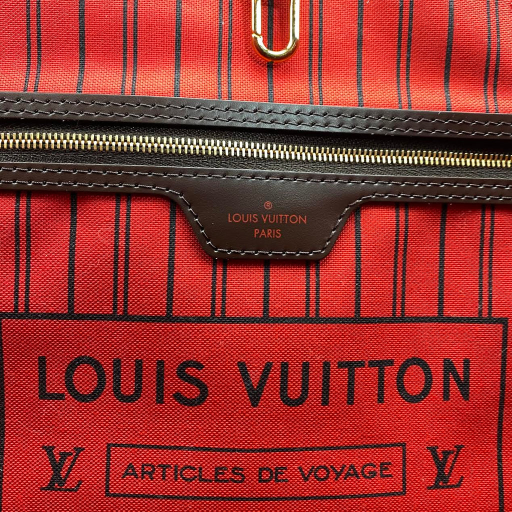 LOUIS VUITTON Neverfull Damier Ebene with Pouch
