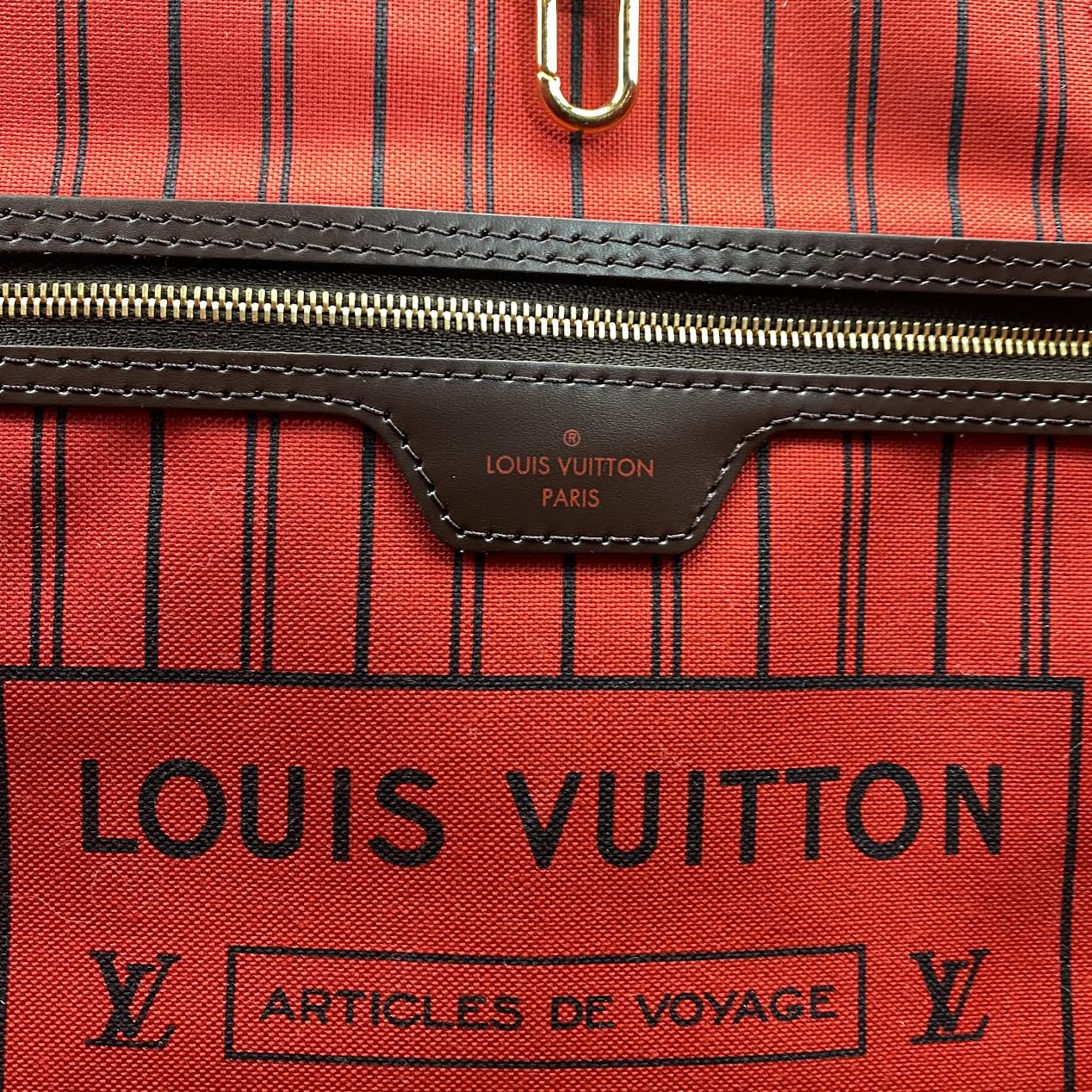 LOUIS VUITTON Neverfull Damier Ebene with Pouch