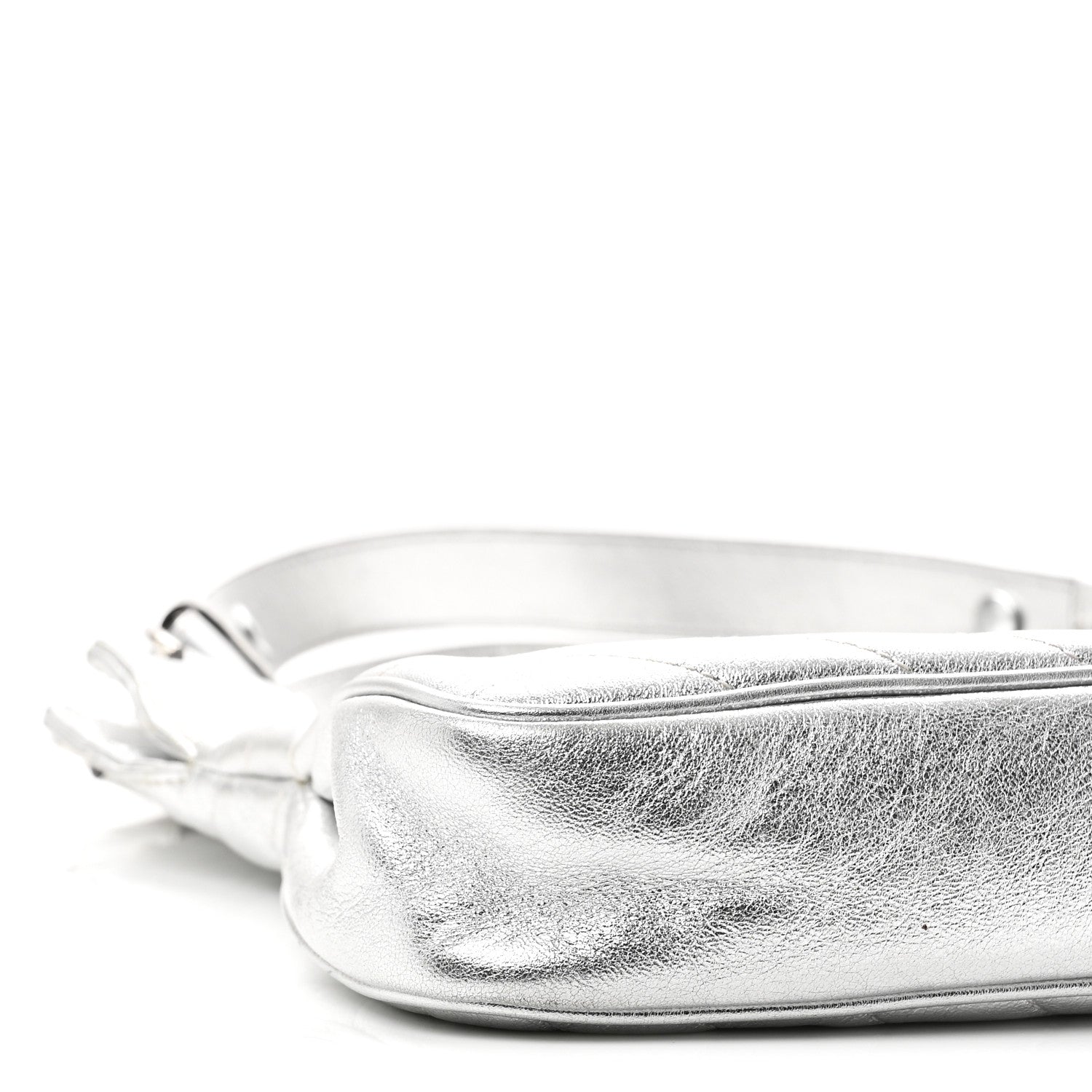 Gucci Sakai Be Green Calfskin Diagonal Stitched Small Blondie Tote Silver