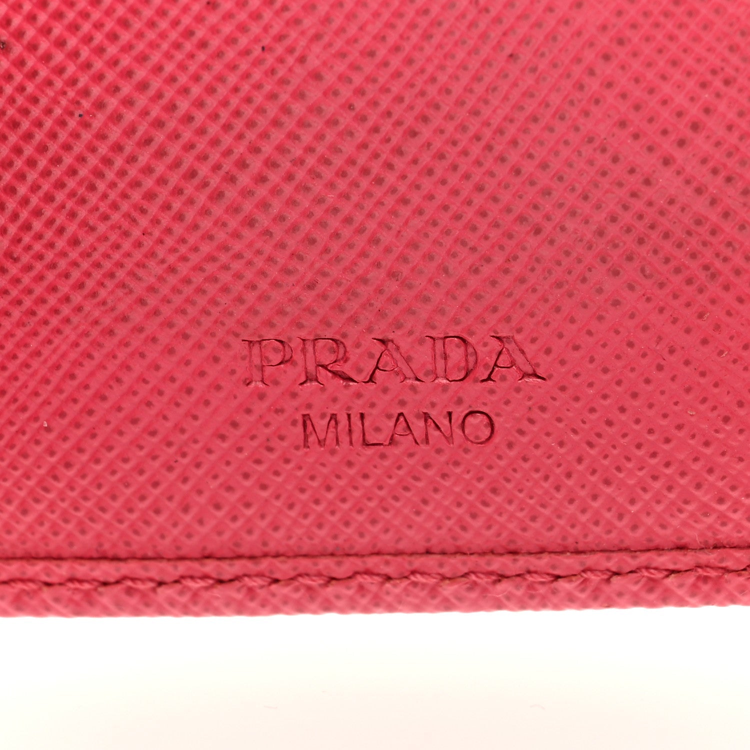 Prada Saffiano Fiocco Bow Metal 6 Key Holder Peonia