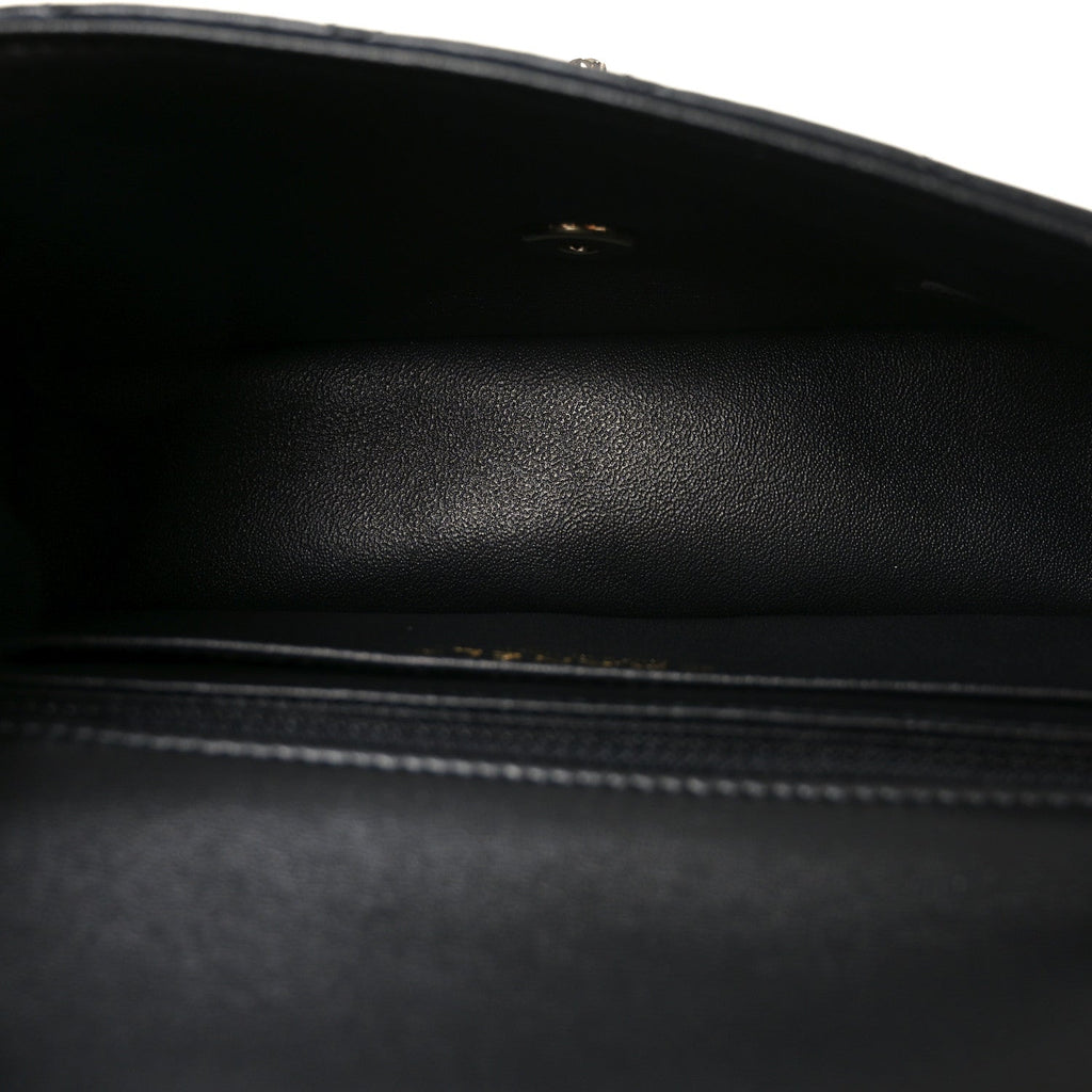 Chanel Lambskin Quilted Mini Rectangular Flap Black