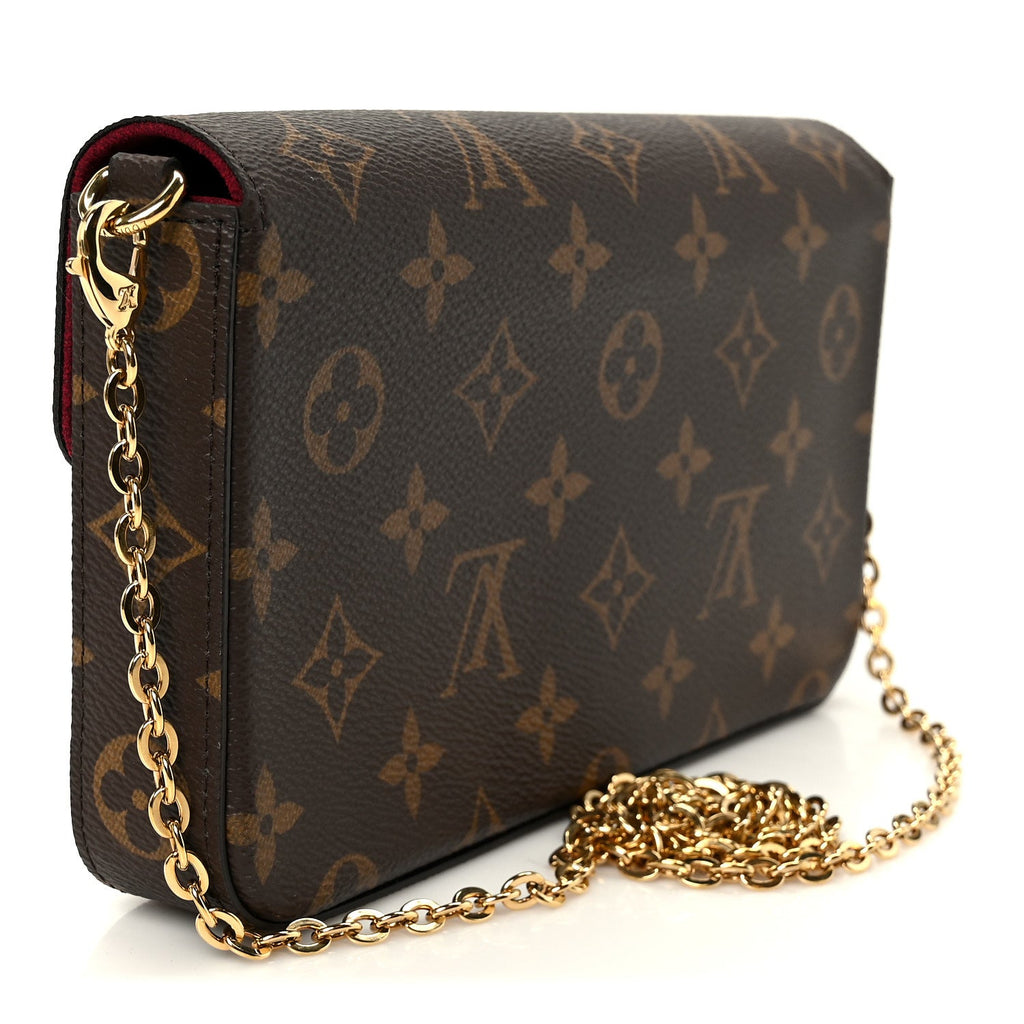 Louis Vuitton Monogram Pochette Felicie Chain Wallet Fuchsia