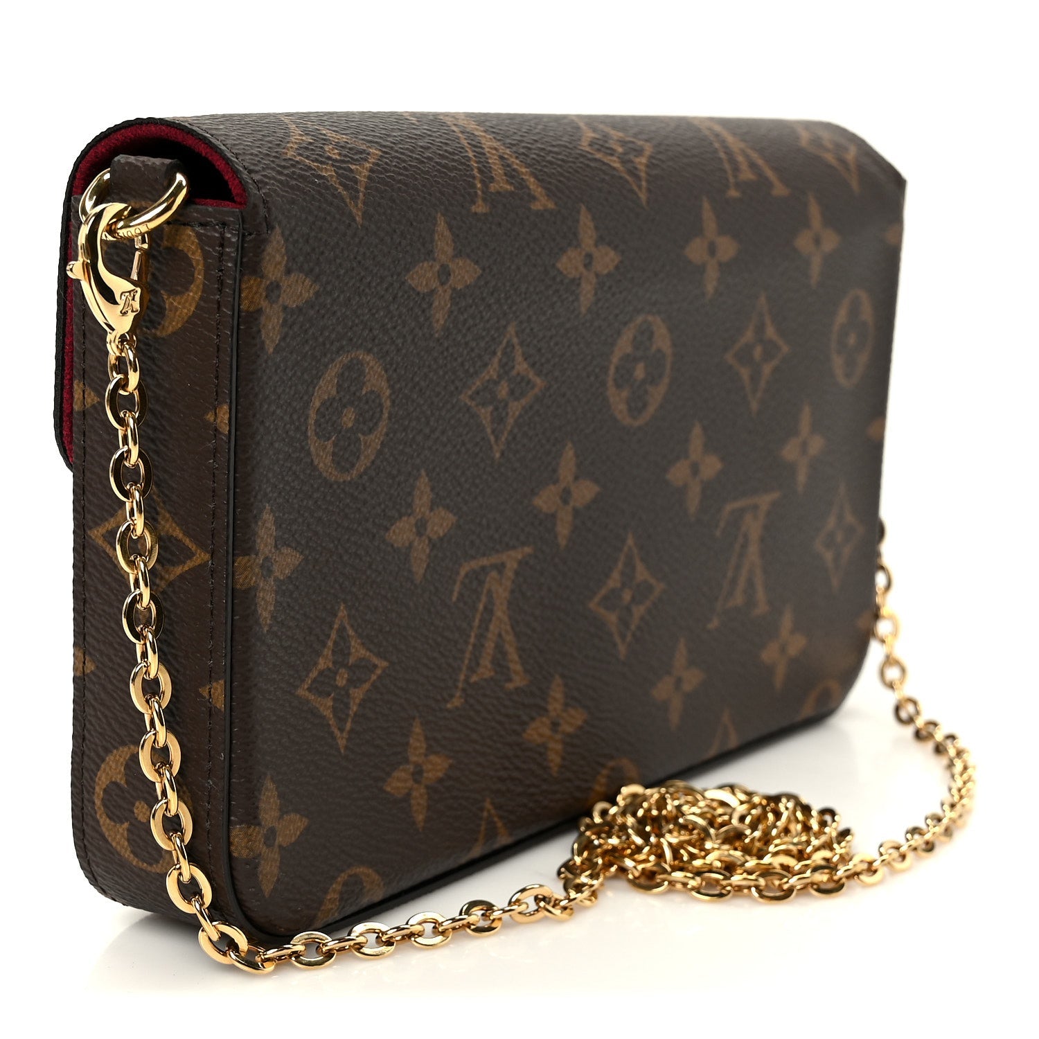 Louis Vuitton Monogram Pochette Felicie Chain Wallet Fuchsia
