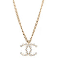 Crystal CC Pendant Necklace Gold