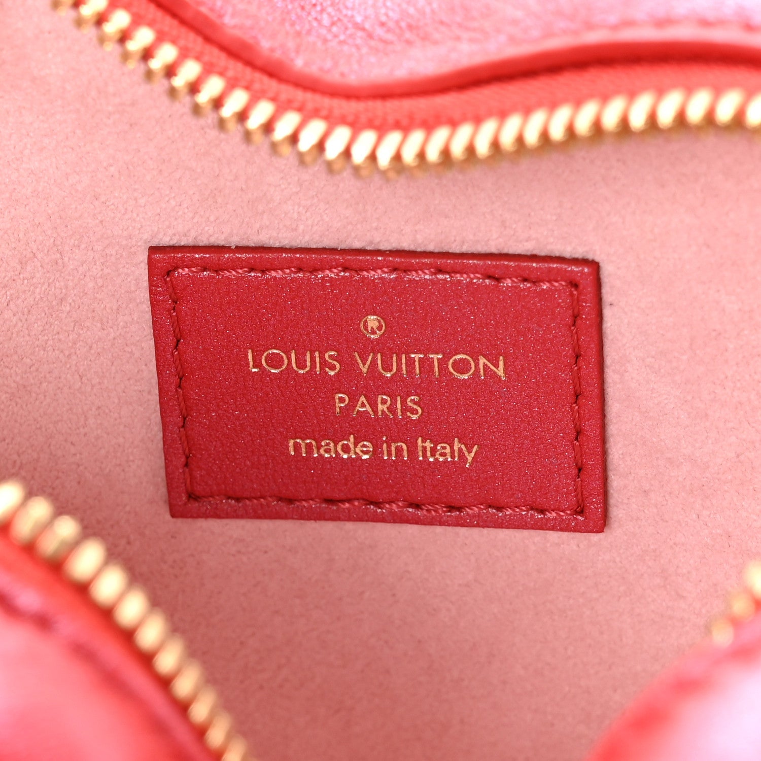 Louis Vuitton Lambskin Embossed Monogram Fall In Love Sac Coeur Heart Chain Bag Lipstick Red