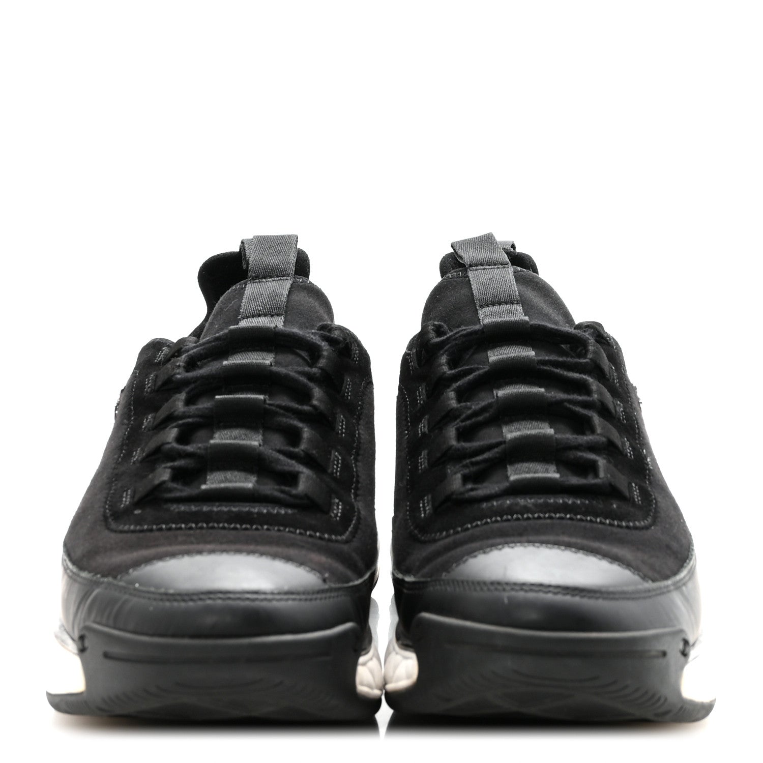 Chanel Velvet Calfskin Mixed Fibers Mens CC Sneakers 41 Black