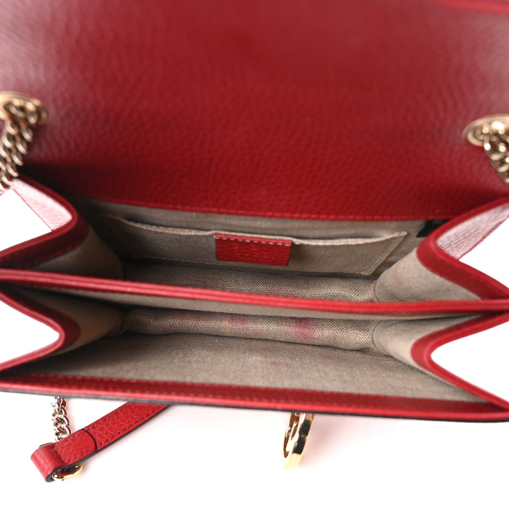 Gucci Dollar Calfskin Small Interlocking G Shoulder Bag Red