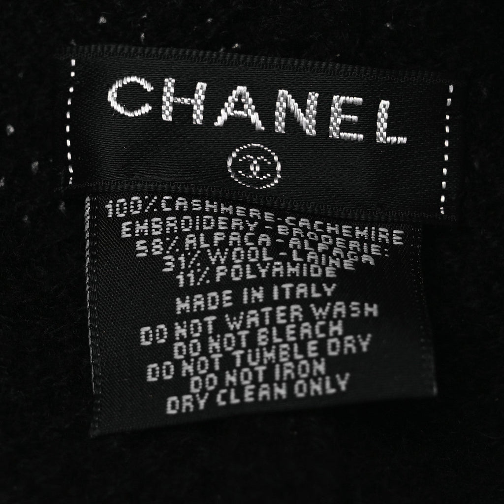 Cashmere CC Cloche Logo Beanie Hat Black