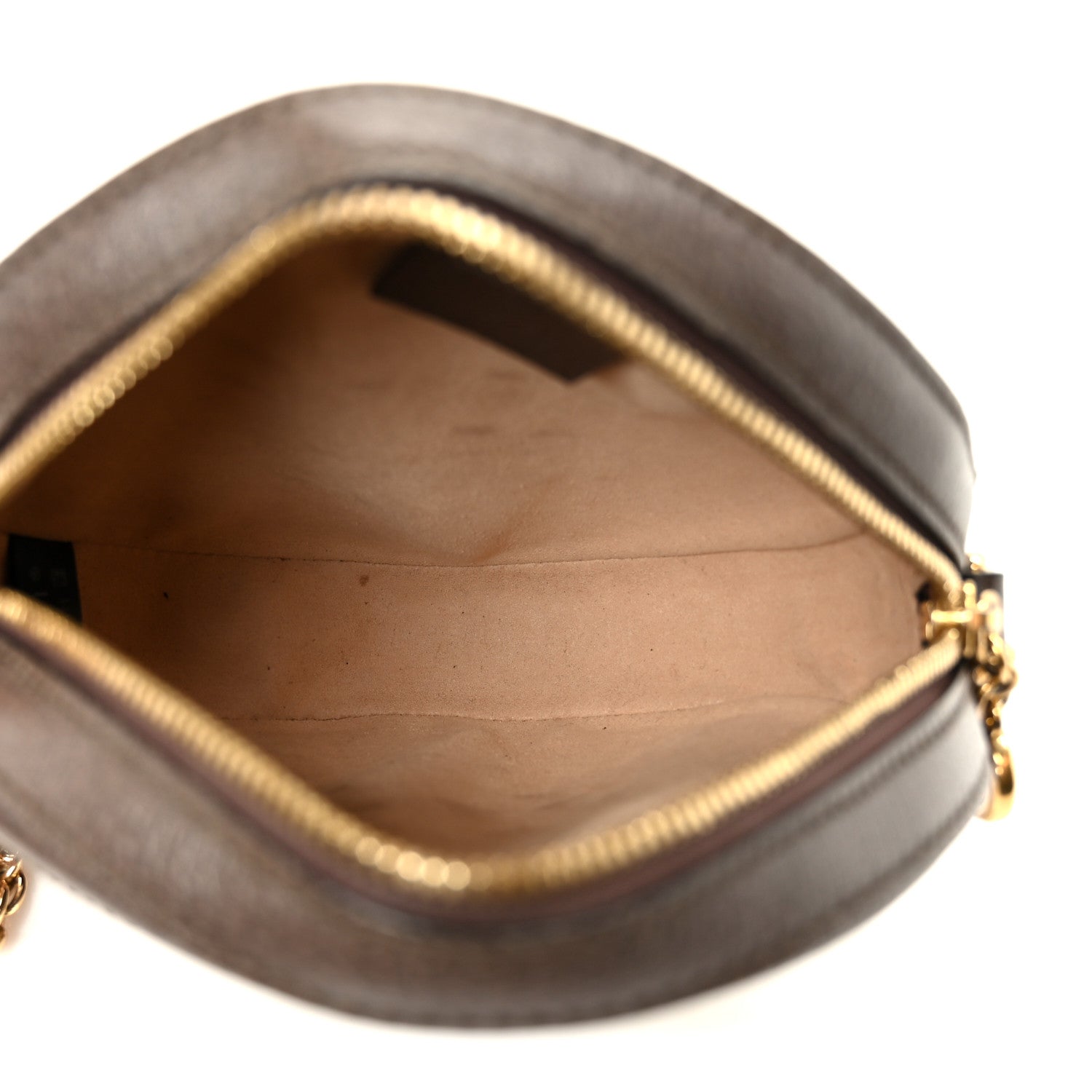 Gucci GG Supreme Monogram Web Mini Ophidia Round Shoulder Bag Brown