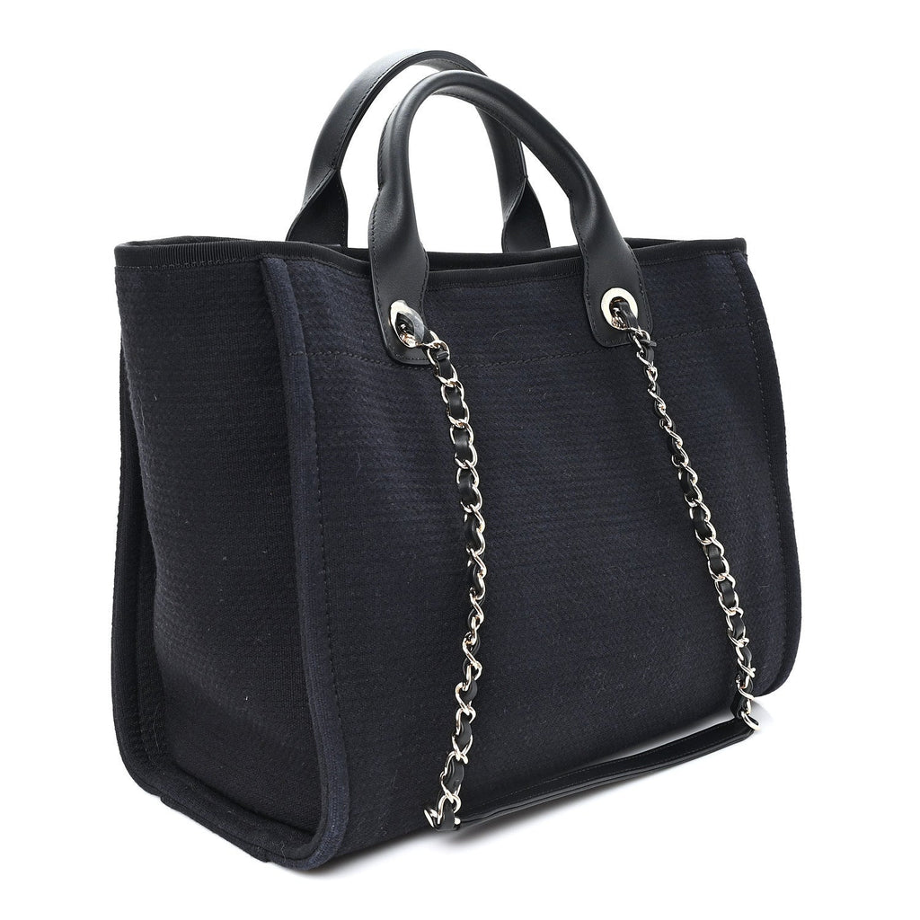 Chanel Mixed Fibers Small Deauville Tote Black