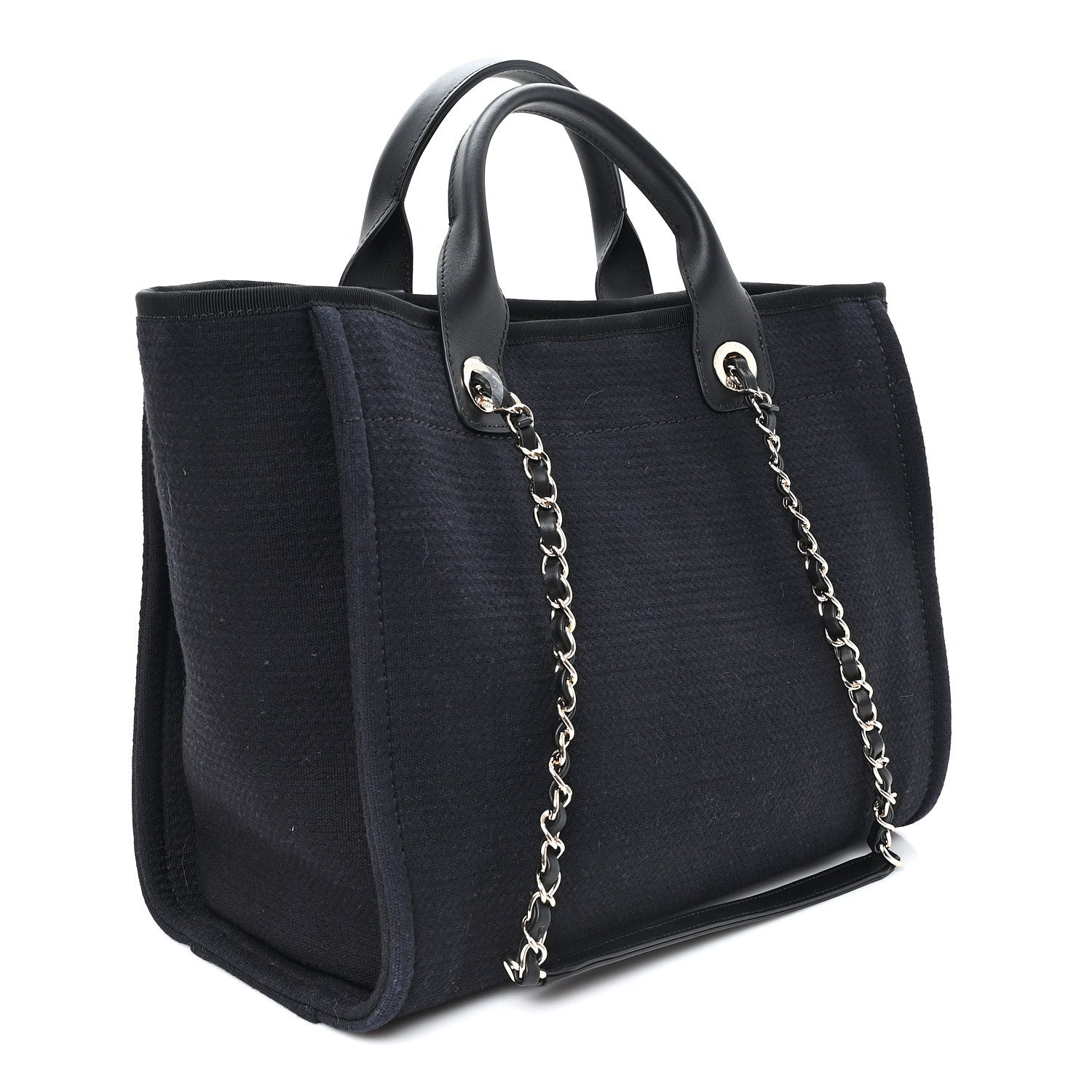 Chanel Mixed Fibers Small Deauville Tote Black
