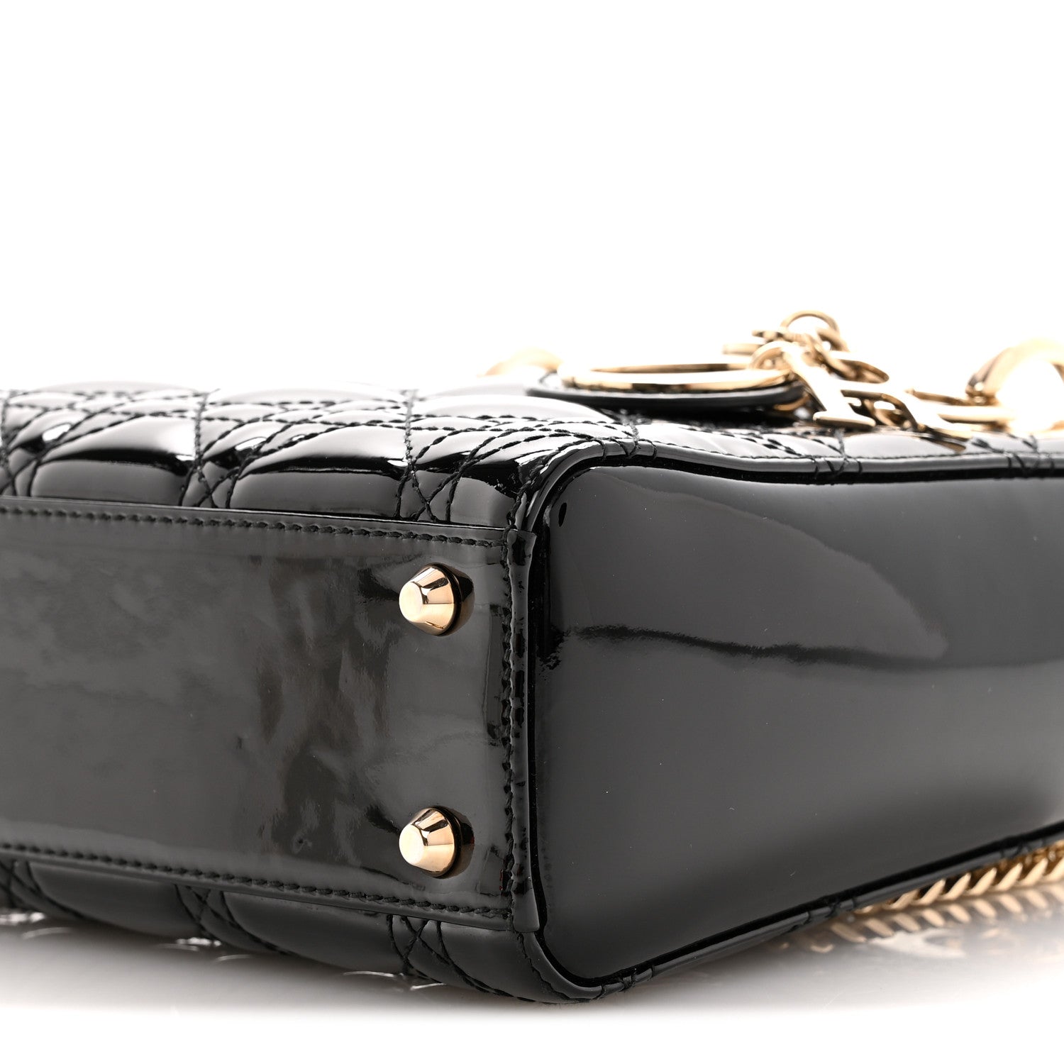Christian Dior Patent Cannage Mini Lady Dior Black