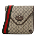Gucci GG Supreme Monogram Web Medium Neo Vintage Flap Messenger Bag Beige New Acero