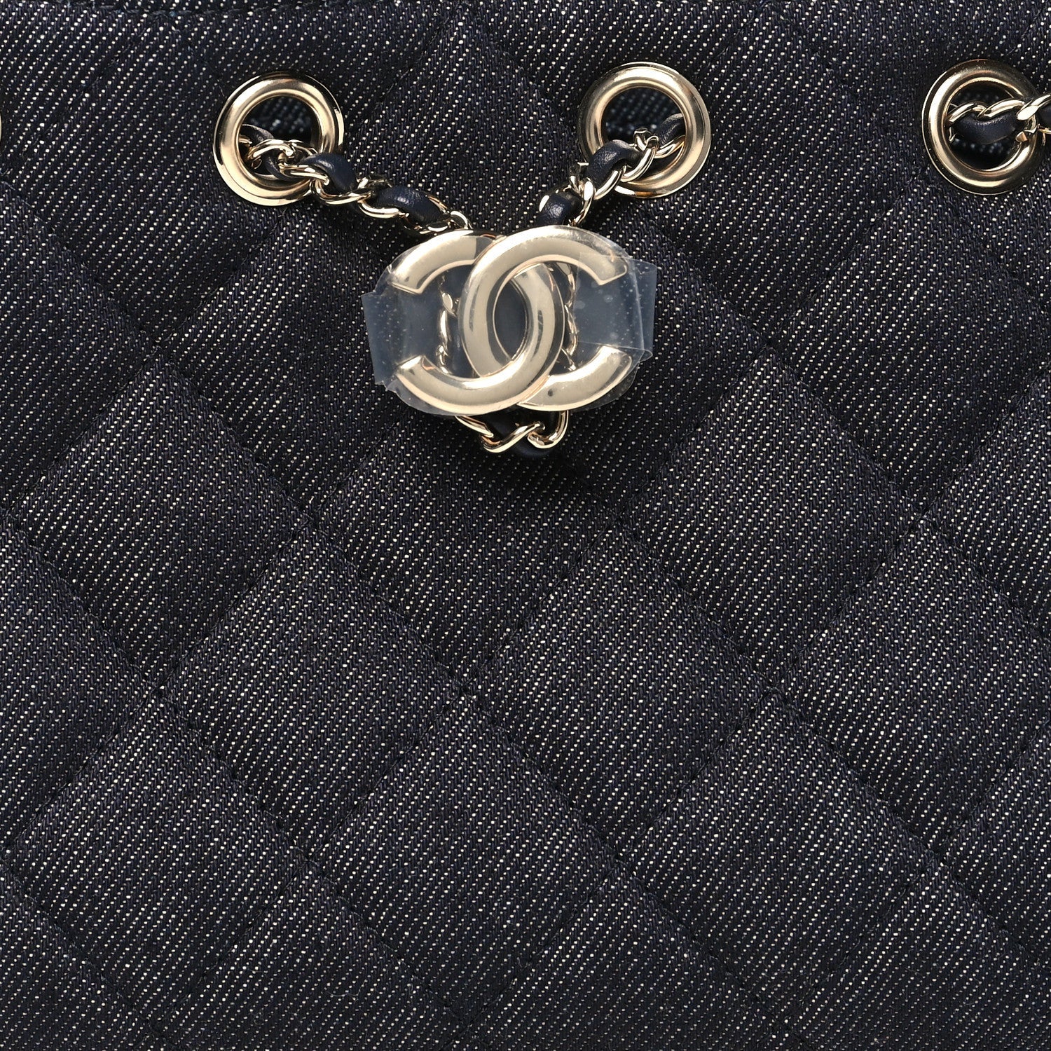 Chanel Denim Quilted Mini Chanel 25 Handbag Dark Blue
