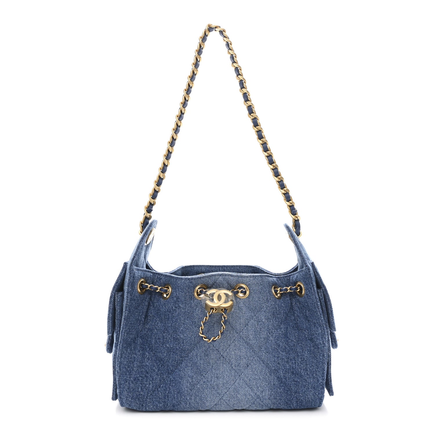 Chanel Washed Denim Quilted Mini Chanel 25 Handbag Blue