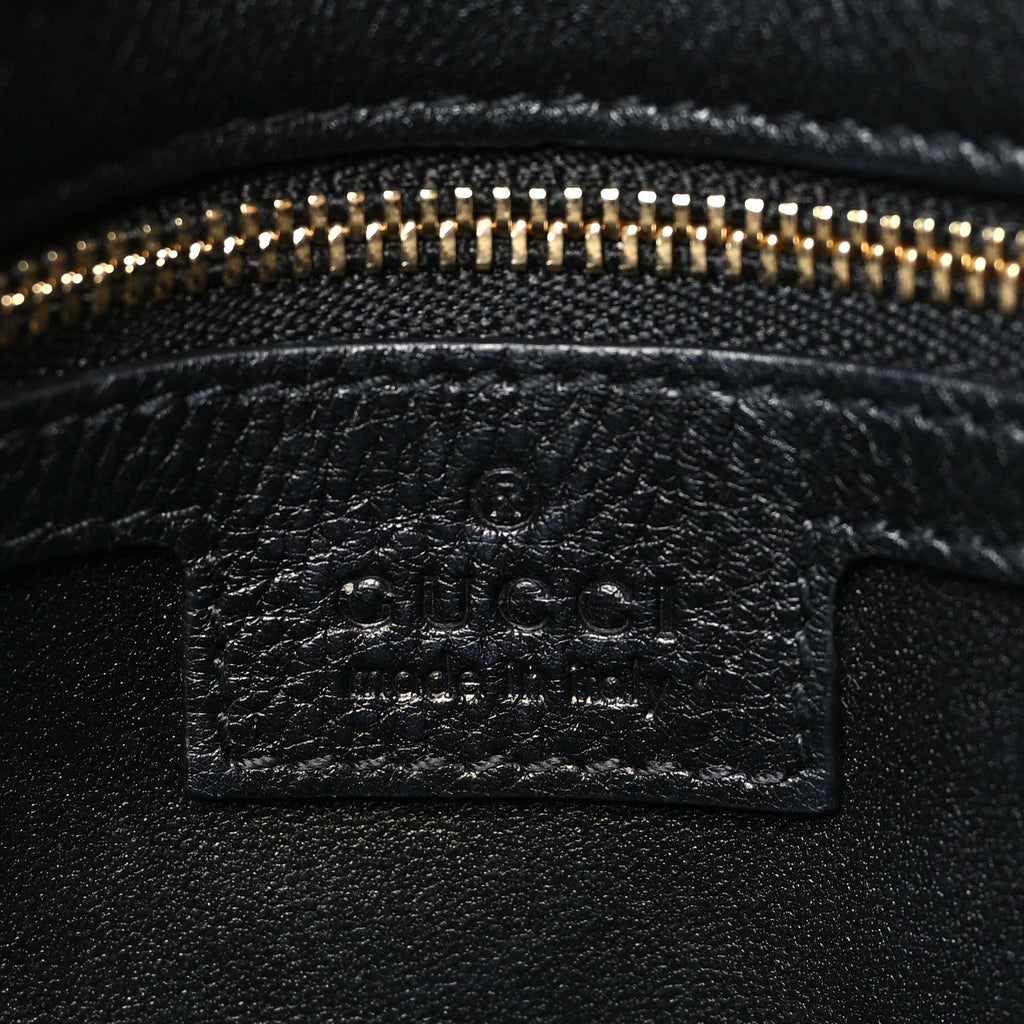 Gucci Roxy Calfskin Blondie Chain Shoulder Flap Bag Black