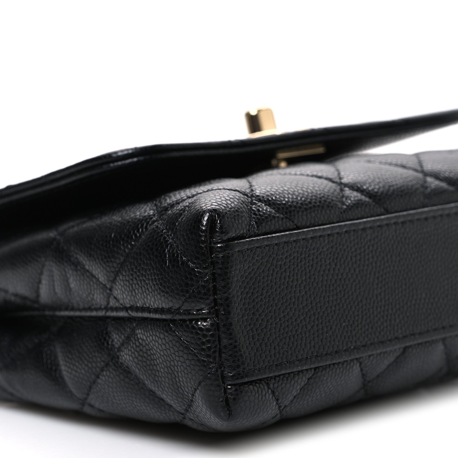 Chanel Caviar Quilted Coco Handle Clutch With Chain Black