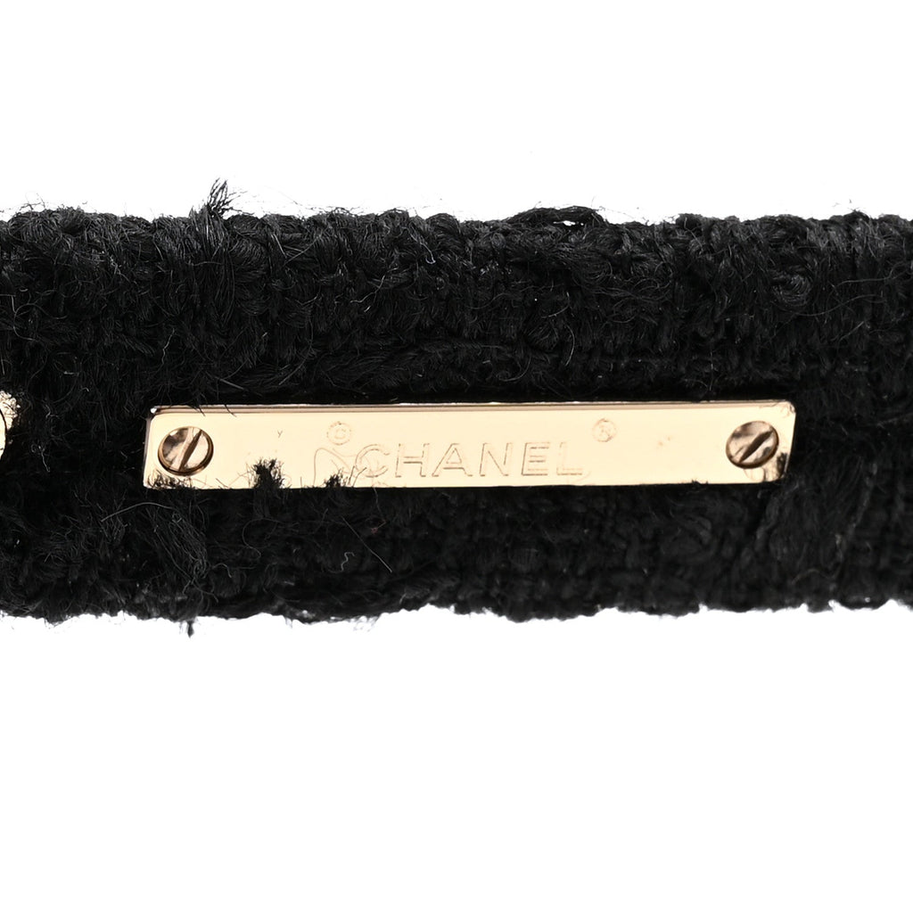 Acetate Tweed Wool CC Rectangle Sunglasses 5514-A Black