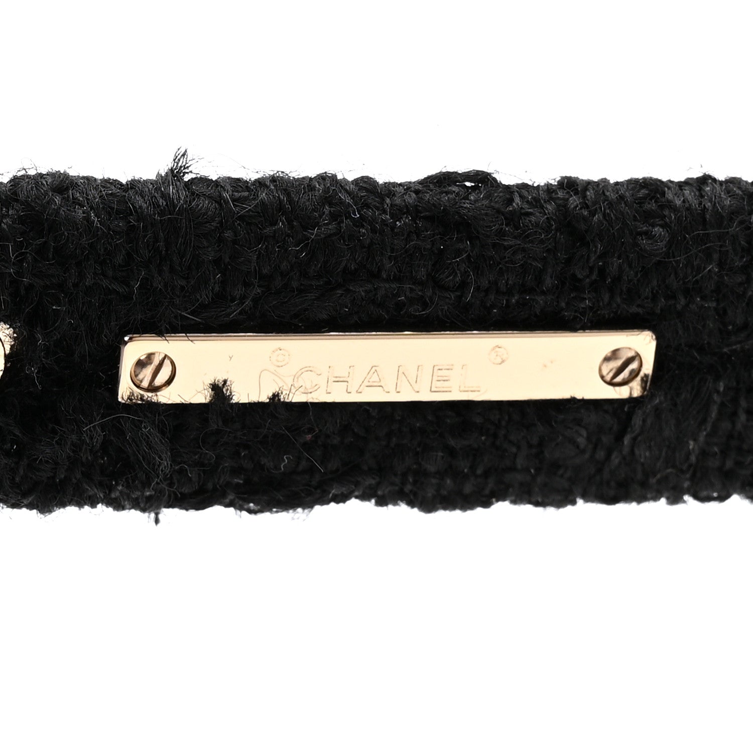 Acetate Tweed Wool CC Rectangle Sunglasses 5514-A Black