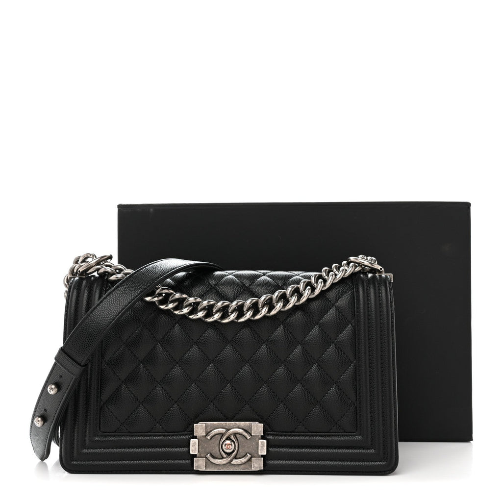Chanel Caviar Quilted Medium Boy Flap Black